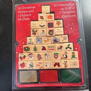 36 Christmas Stamps and 3 Pigment Ink Pads.